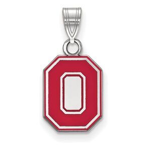 Sterling Silver Ohio State Small Enamel 'O' Pendant